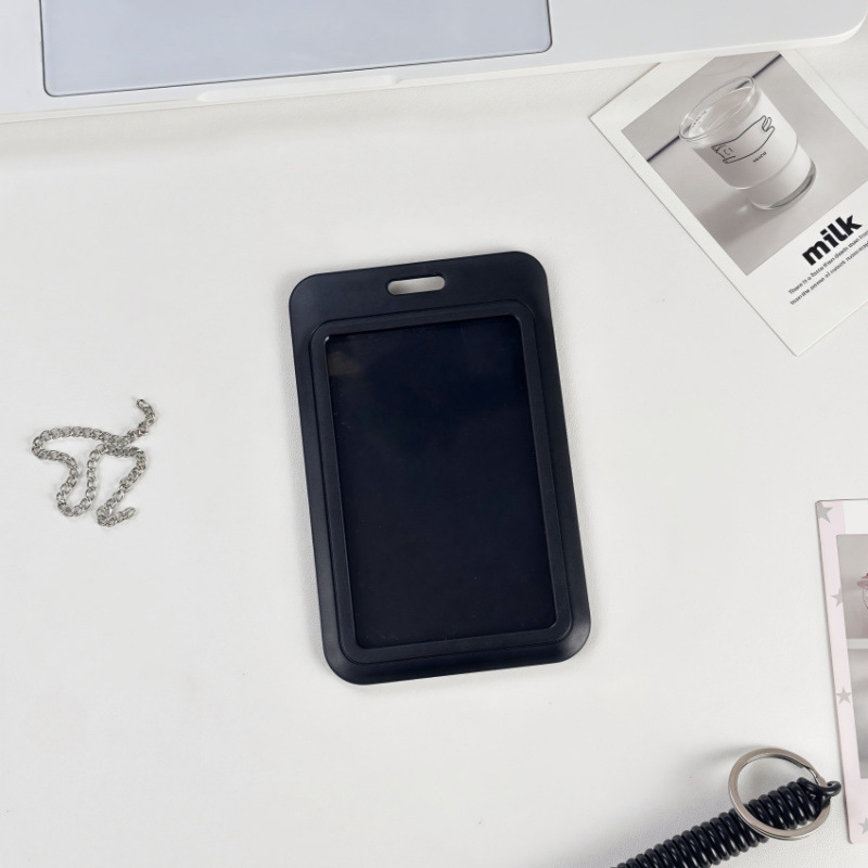 YD Skaidrus plastiko kortelių dėklas su rakto kilpa – integruotas ID/prieigos kortų dėklas: autobuso, universiteto, darbo ir studentų kortoms (unisex, kasdieniam naudojimui)