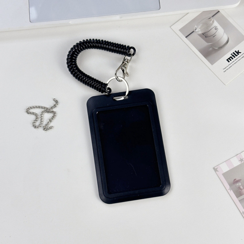 YD Skaidrus plastiko kortelių dėklas su rakto kilpa – integruotas ID/prieigos kortų dėklas: autobuso, universiteto, darbo ir studentų kortoms (unisex, kasdieniam naudojimui)