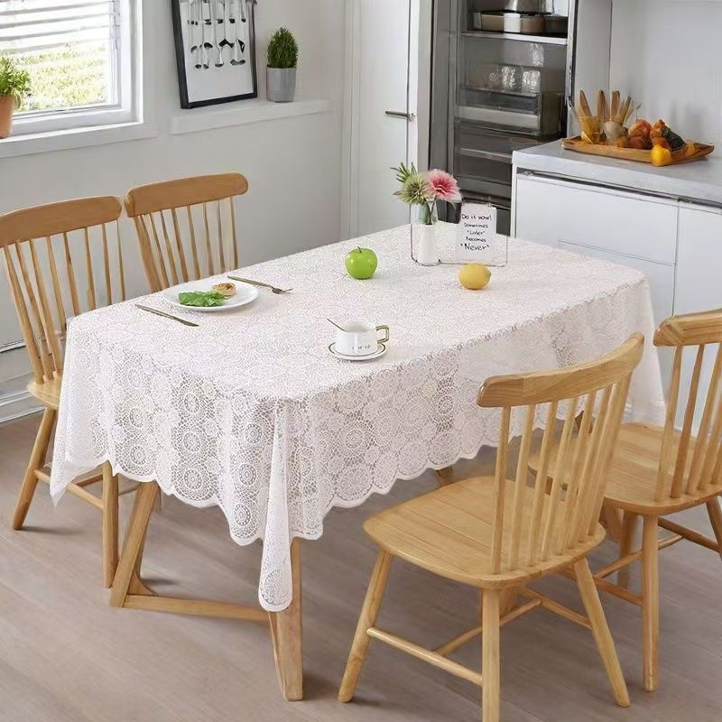 Stolnjak od čipke – pravokutni oblik, francuski stil, geometrijski uzorak, otporan na habanje i prašinu, dekorativan