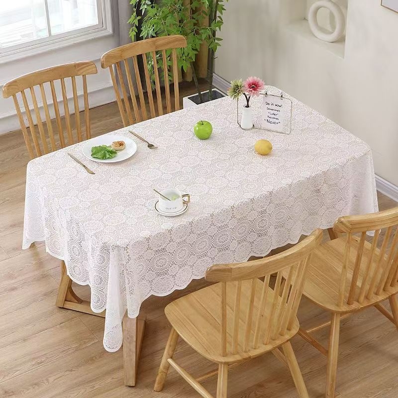 Stolnjak od čipke – pravokutni oblik, francuski stil, geometrijski uzorak, otporan na habanje i prašinu, dekorativan