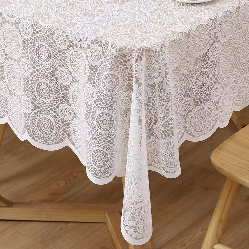 Stolnjak od čipke – pravokutni oblik, francuski stil, geometrijski uzorak, otporan na habanje i prašinu, dekorativan