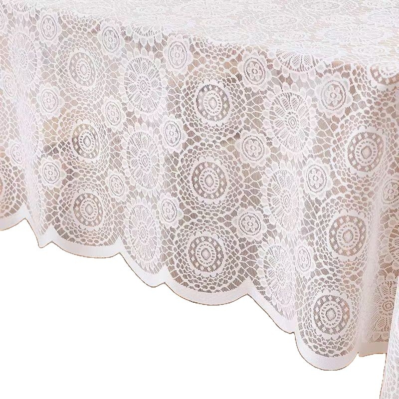 Stolnjak od čipke – pravokutni oblik, francuski stil, geometrijski uzorak, otporan na habanje i prašinu, dekorativan