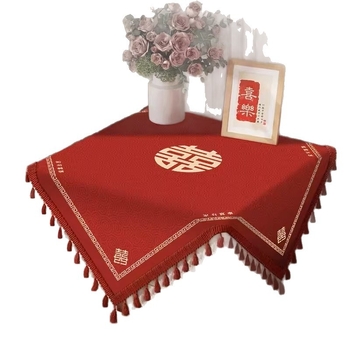 Protecție decorativă pentru noptiere – țesătură sintetică, stil nunți; potrivită pentru living, dormitor, restaurant și cameră pentru copii