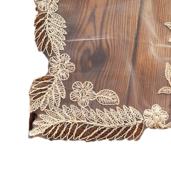 Acoperire decorativă de praf cu dantelă în stil european, cusută manual cu mărgele, pentru seturi de ceai și mici electrocasnice; Material: fibră chimică; Potrivit pentru living, dormitor și spații comerciale