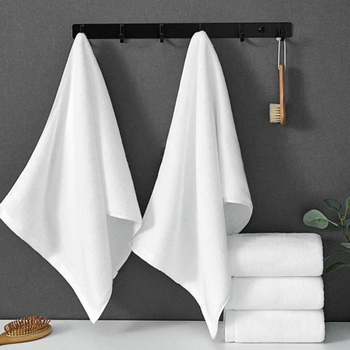 Prosop de baie din bumbac pentru hotel, 350 g, țesătură plată, fir ply, absorbție 15–20 s