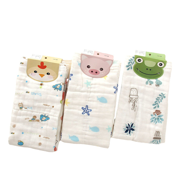 Dvodelni set dječjih ručnika od guste gaze, tiskani kvadratni ručnici, pređa 40, težina 50–80 g