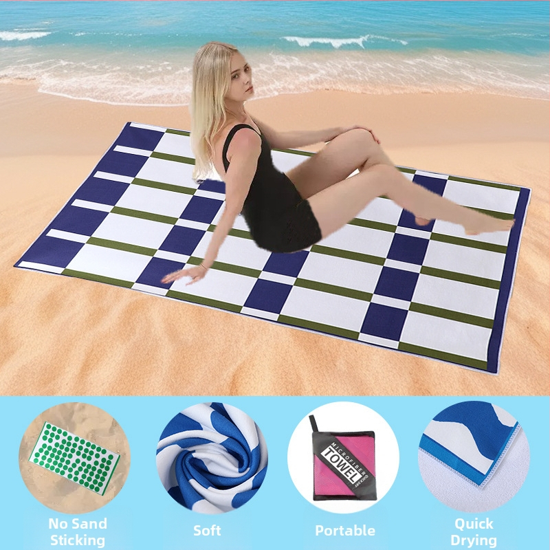 Dvostrano tiskana brzosušeća mikrofiber plažna krpa, prilagodljiva fotografijama