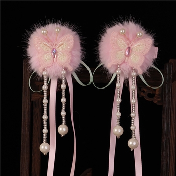 Dječja kopča za kosu, plišasti leptir uzorak, ručno izrađena, klipsa, princes stil, za djecu od 3 do 10 godina