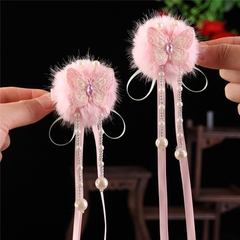 Dječja kopča za kosu, plišasti leptir uzorak, ručno izrađena, klipsa, princes stil, za djecu od 3 do 10 godina