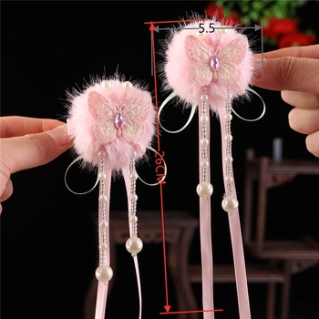 Dječja kopča za kosu, plišasti leptir uzorak, ručno izrađena, klipsa, princes stil, za djecu od 3 do 10 godina