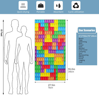Ispisani plažni ručnik od superfinih vlakana, 150D, 200–300 g/m², brzo sušenje