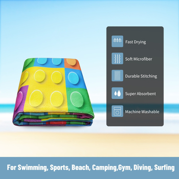 Ispisani plažni ručnik od superfinih vlakana, 150D, 200–300 g/m², brzo sušenje