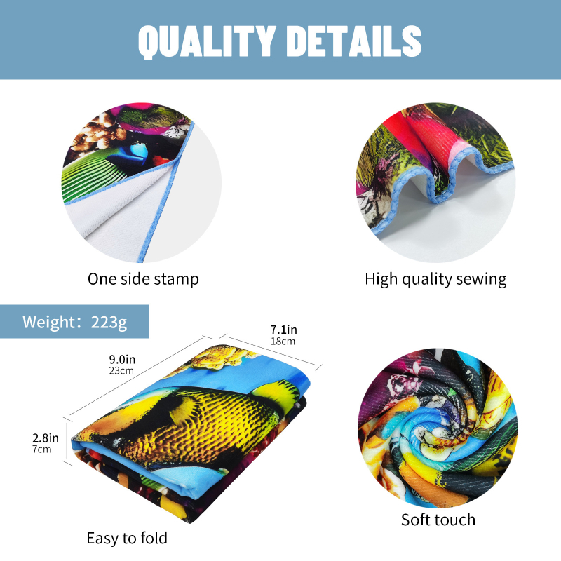 Plažni ručnik MTMTYFT23 - Materijal: ultrafino vlakno; 200–300 g/m²; Pređa: 150D; Proizvodni proces: tisak; obična tkanina