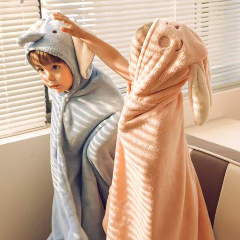 Dječji ručnik za kupanje s kapuljačom, Cartoon serija, Coral fleece, 400–500 g, 32s pređa, plosno tkanje, brend Tianshang