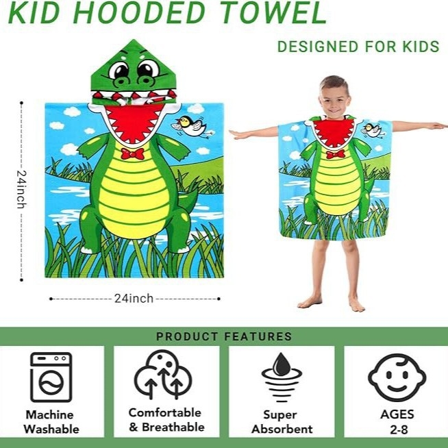 Kapuljača ručnik za plažu - upijajući mikrovlakna, brzo sušenje, digitalni ispis (Microfiber; 200-300g; 150D; Print)