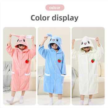 Detská kapucňová osuška na kúpanie z korálového velúru, podšité králičou kožušinou, rýchloschnúca, unisex, jar