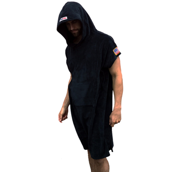 Микрофибърна кърпа‑халат за плаж и преобличане, подходящ за плуване и сърф, тегло 200–300 г, 120D нишка, бродерия и плътна тъкан