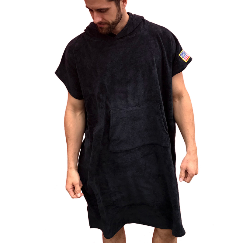 Микрофибърна кърпа‑халат за плаж и преобличане, подходящ за плуване и сърф, тегло 200–300 г, 120D нишка, бродерия и плътна тъкан