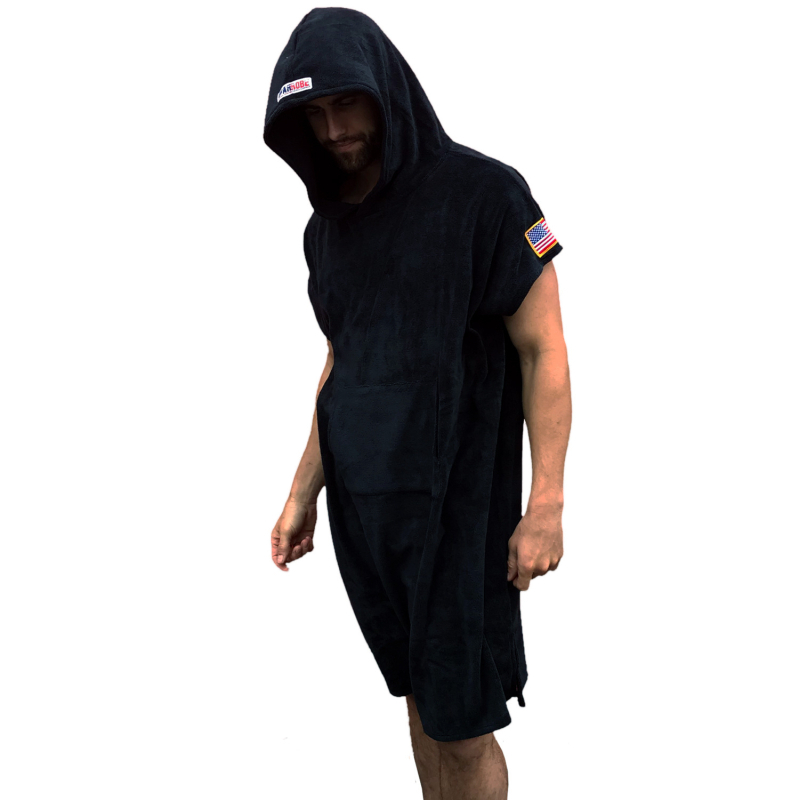 Микрофибърна кърпа‑халат за плаж и преобличане, подходящ за плуване и сърф, тегло 200–300 г, 120D нишка, бродерия и плътна тъкан