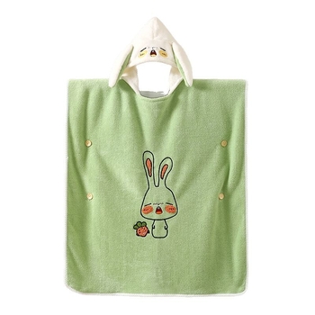 Dječji kapucnasti ručnik za kupanje s karikaturom, koralni fleece, 260 g, Jade Baby, otisak logotipa