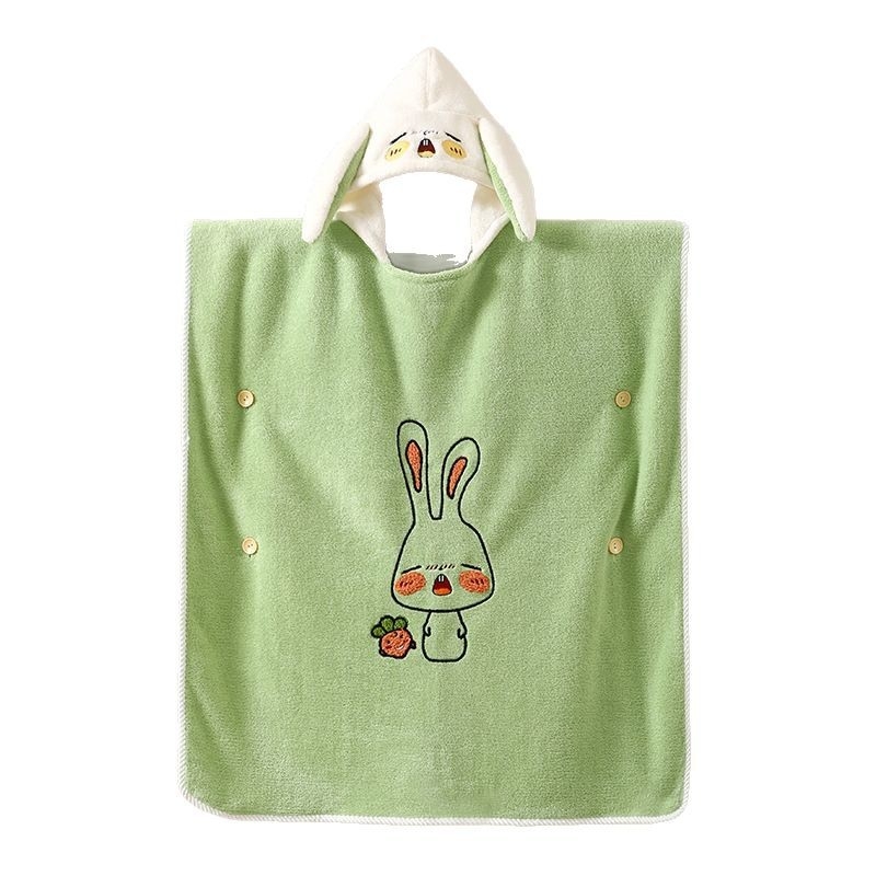 Dječji kapucnasti ručnik za kupanje s karikaturom, koralni fleece, 260 g, Jade Baby, otisak logotipa