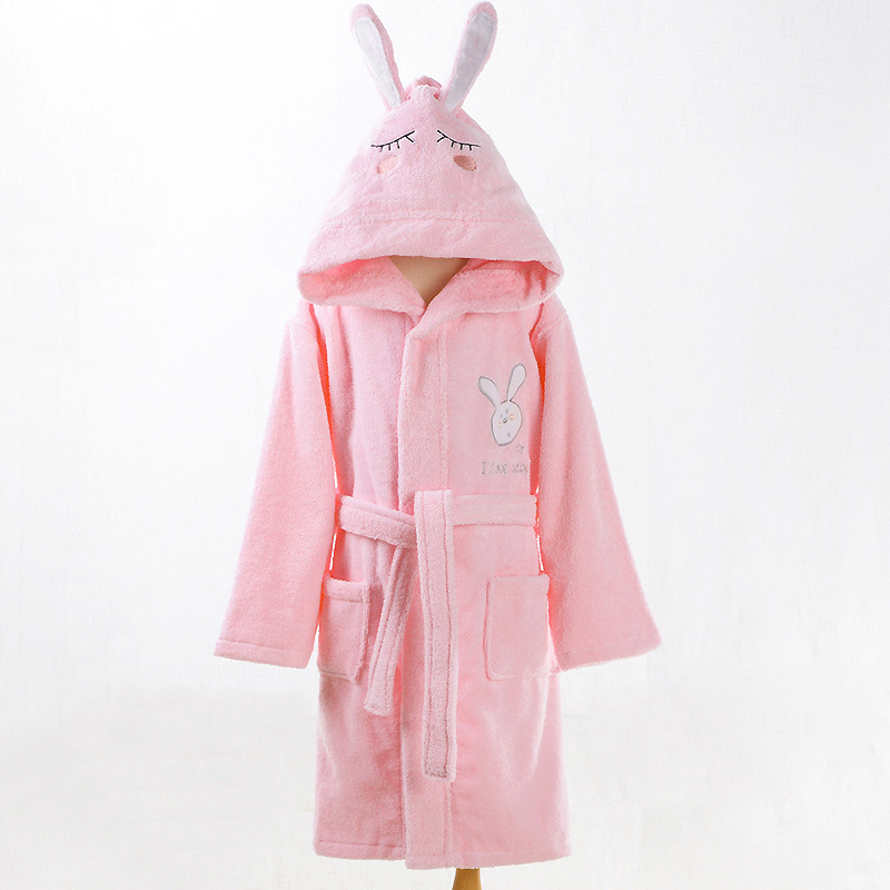 Halat de baie pentru copii, 100% bumbac terry, glugă cu design desen animat, pentru iarnă, unisex, 700 g