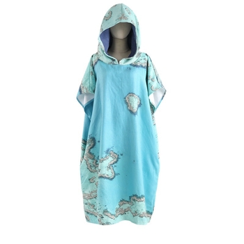 Halat cu glugă pentru plajă din țesătură waffle — Qingyi, greutate 300–400 g/m2, țesătură simplă