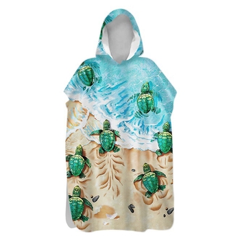 Kapucnasto ručnik pončo od mikrovlakana, brzo sušenje, prilagođeni ispis, težina 200–300 g, 60 vlakana