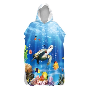 Kapucnasto ručnik pončo od mikrovlakana, brzo sušenje, prilagođeni ispis, težina 200–300 g, 60 vlakana