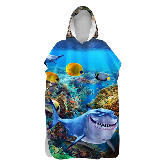 Kapucnasto ručnik pončo od mikrovlakana, brzo sušenje, prilagođeni ispis, težina 200–300 g, 60 vlakana