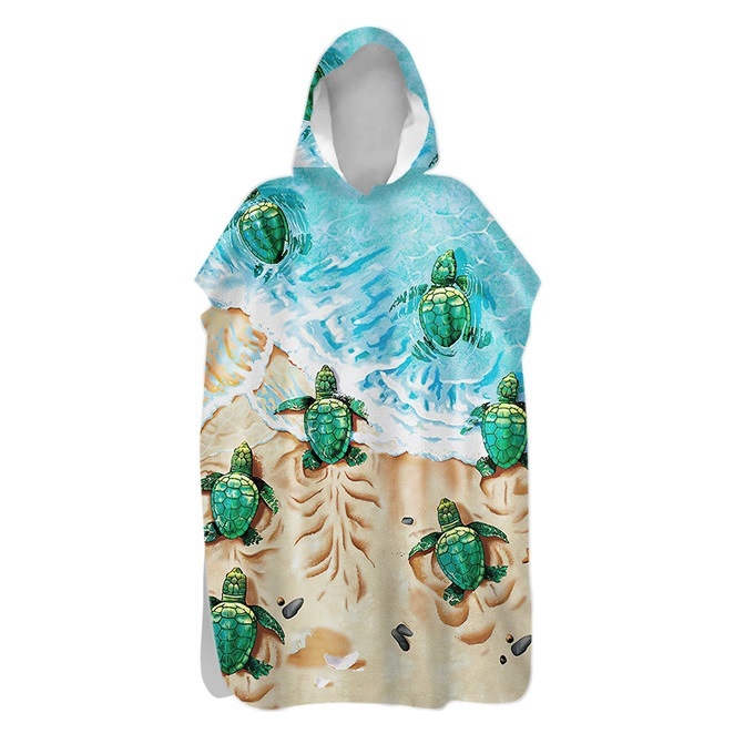 Kapucnasto ručnik pončo od mikrovlakana, brzo sušenje, prilagođeni ispis, težina 200–300 g, 60 vlakana