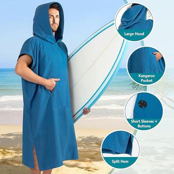 Plažni kaftan-ručnik – brzo sušenje mikrovlakna, apsorpcijski za presvlačenje, zaštita od sunca i topline, prijenosno, 150D vlakana, 200-300 g, otisak dizajna