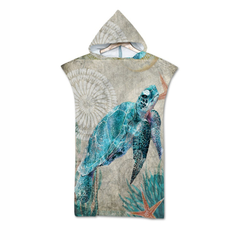 Ručnik za kupanje s kapuljom od mikrovlakna, s 3D otiskom, šivani rub, za odrasle