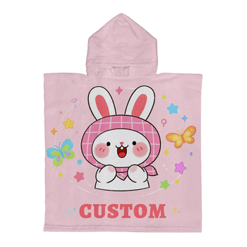 Mikrovlaknasti plažni ručnik s kapuljom i crtanim printom, upijajući, brzo se suši, prilagodljiv, certificirano ISO9001/GRS/OEKO/BSCI/FAMA