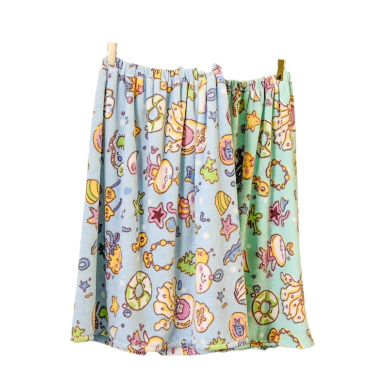 Kupaonski ručnik s dvostrukom otiskom – morski motivi, koralni flis, 300–400 g, 150D