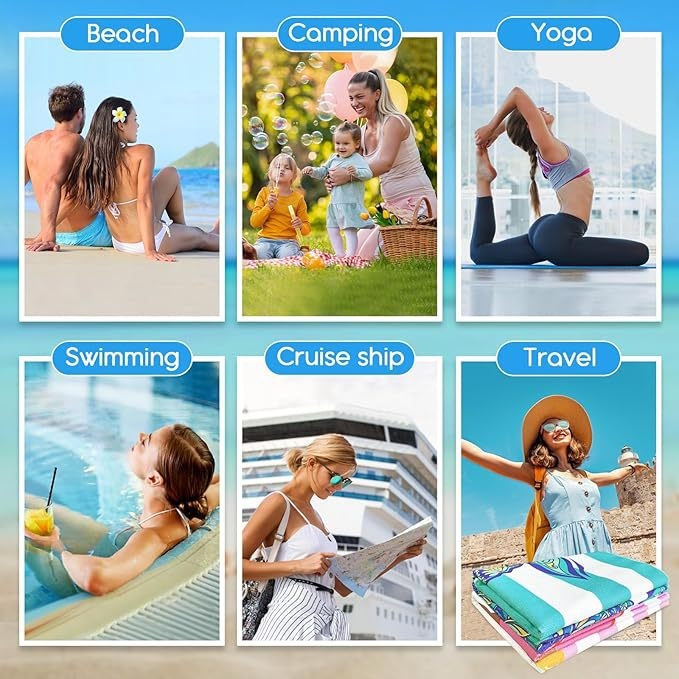 Mikrovlaknasti ručnik za kupanje i plažu, brzo sušenje, nosivi šal/kapulja, prilagođena tisak, 200–300 g, 150D