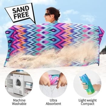 Mikrofiber ručnik za kupaonicu i plažu, brzo sušenje, 150D pređa, 200–300 g, tiskarski proces