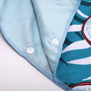 Halat de plajă imprimat pentru părinți și copii, cu glugă, velur dublu, fibră de acetat, vară