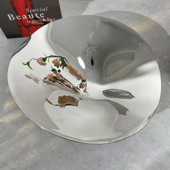 Nerđajući čelični duboki tanjur za voće, skandinavski stil, ogledno polirani završetak, mikrovalna kompatibilnost