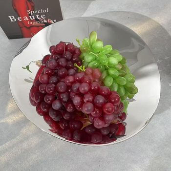 Nerđajući čelični duboki tanjur za voće, skandinavski stil, ogledno polirani završetak, mikrovalna kompatibilnost