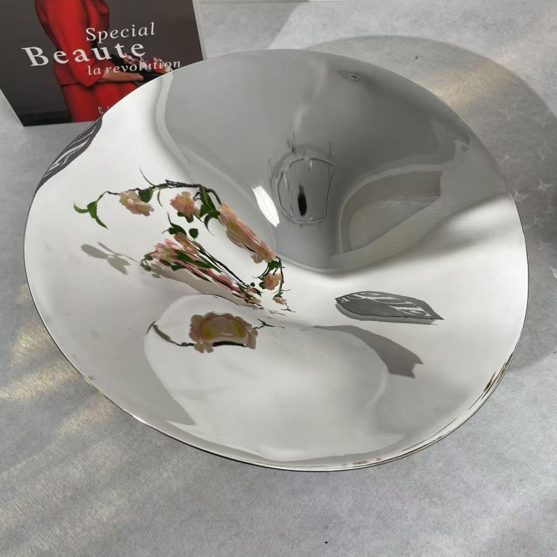 Nerđajući čelični duboki tanjur za voće, skandinavski stil, ogledno polirani završetak, mikrovalna kompatibilnost