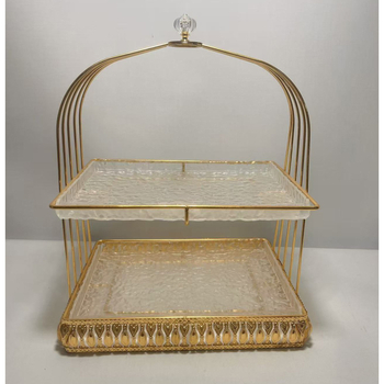 Europskog stila dvostruki stalak za deserte i voće - akril, jednostavan dizajn, marka Xie ting