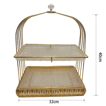 Europskog stila dvostruki stalak za deserte i voće - akril, jednostavan dizajn, marka Xie ting