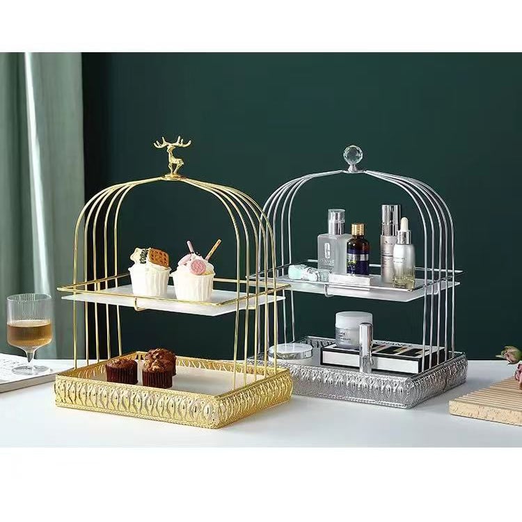 Europskog stila dvostruki stalak za deserte i voće - akril, jednostavan dizajn, marka Xie ting