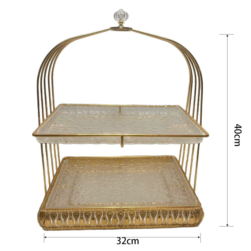 Europskog stila dvostruki stalak za deserte i voće - akril, jednostavan dizajn, marka Xie ting