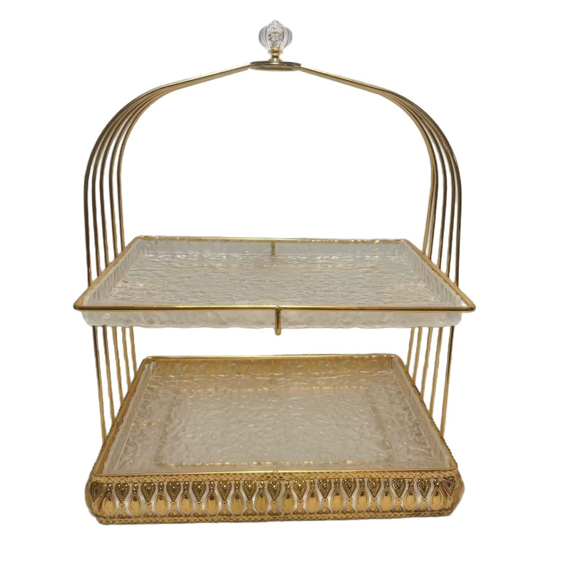 Europskog stila dvostruki stalak za deserte i voće - akril, jednostavan dizajn, marka Xie ting