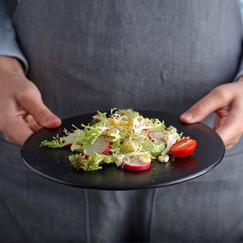 Porcelanska okrugla tanjura, moderan minimalistički stil, pogodna za mikrovalnu