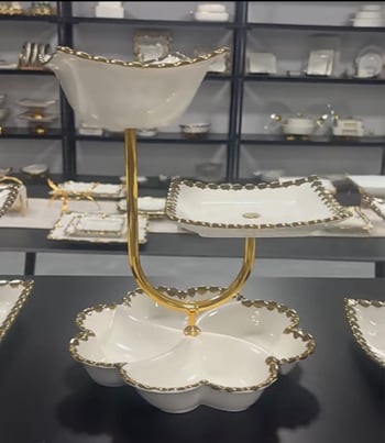 Porcelanski tanjur za voće, višerazinski desertni tanjur, marka Lanyou ceramics, lansiran u ljeto 2022, prvoklasna kvaliteta