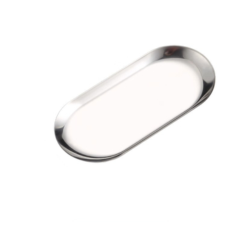 Tanjur od nehrđajućeg čelika, neobičnog ovalnog oblika, jednofarbni uzorak, japanski stil, polirana površina