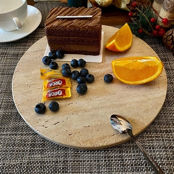 Dongshi kamen stolni pladanj za pohranu, japanski stil, okrugli oblik, jednofonalni dekorativni pladanj za voće, prilagodljiv
